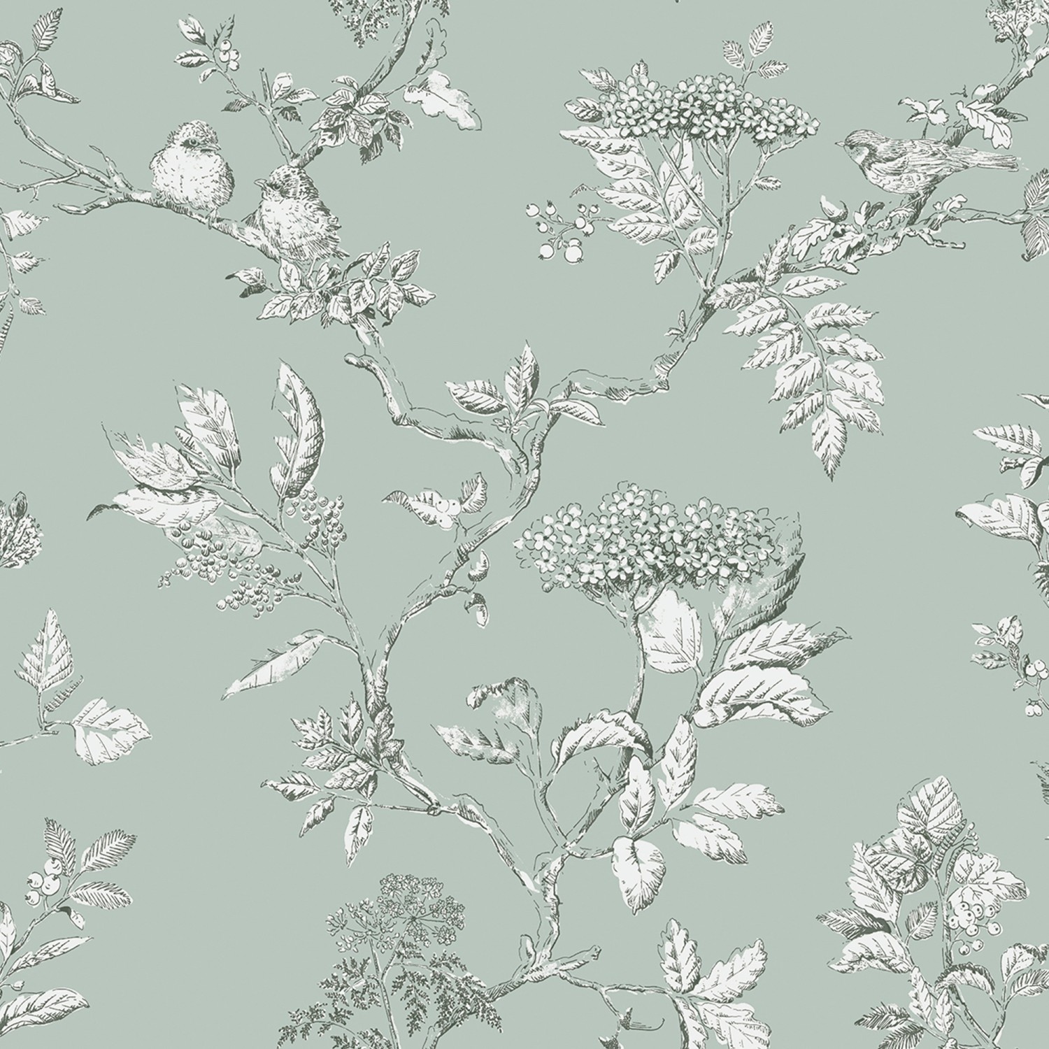 Laura Ashley Vliestapete Elderwood Duck Egg 10,05 x 0,52 m