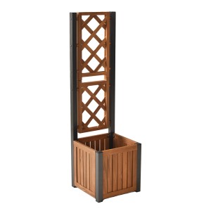 Merxx Rankgitter Klein aus Aluminium mit Akazienholz für Garten oder Terrasse.