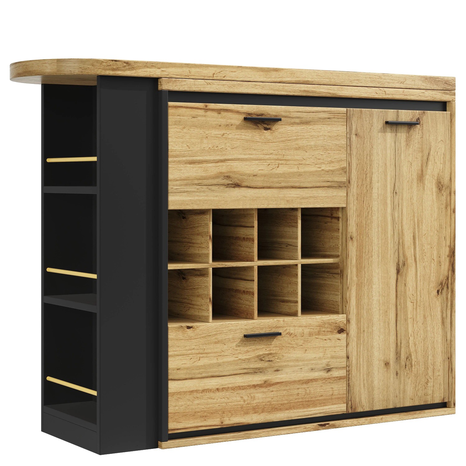 okwish Esstisch mit Ausziehbar Holzmaserung Küche Wohnzimmer 138x39x105cm Natur