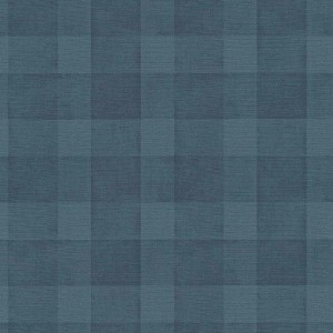 Dunkelblaue Vliestapete mit Karomuster für Küche und Schlafzimmer.