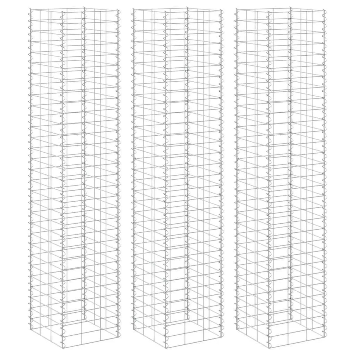 Furnicato Gabionen-hochbeete 3 Stk 30x30x200 Cm Eisen