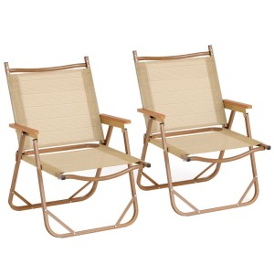 Costway 2er Set Klappbare Campingstühle Aluminiumrahmen Ultraleicht