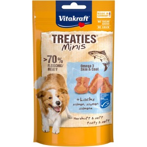 Vitakraft Treaties Minis Lachs, Hundekekse mit Omega 3 für kleine Hunde.