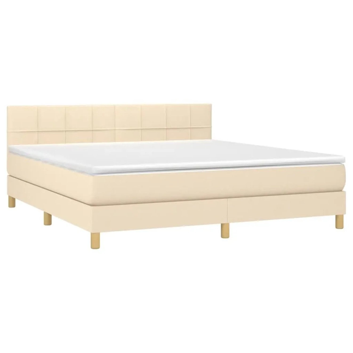 vidaXL Boxspringbett mit Matratze Creme 180x200 cm Stoff 3140638 günstig online kaufen