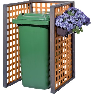 Gaspo Müllbox Zell 3-teilig, 75x85 cm, für eine Mülltonne bis 240 l, mit Rankgitter und Bepflanzung.