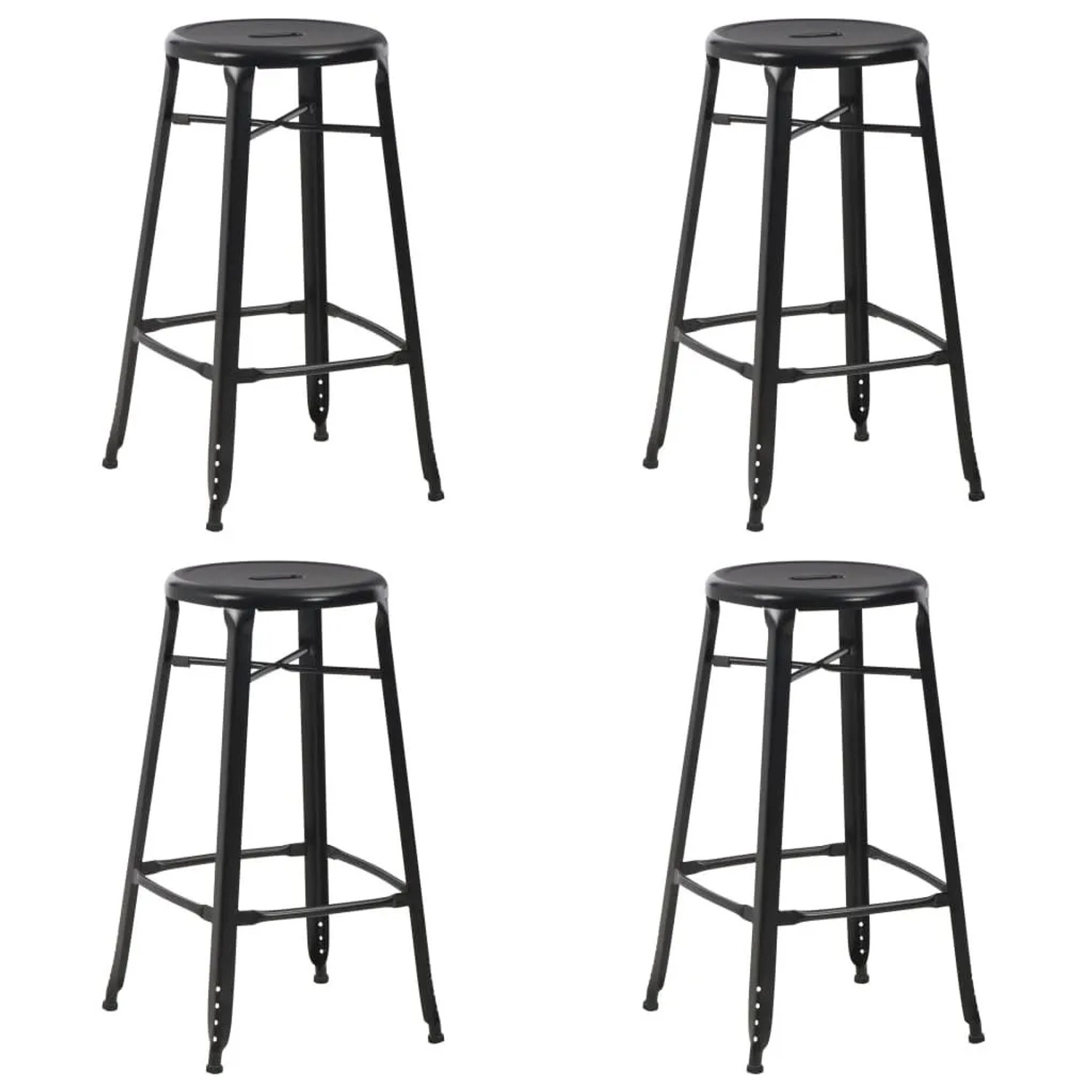 Thumbnail - vidaXL Barhocker 4 Stk Schwarz Stahl 3054558