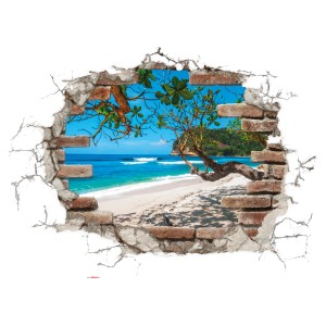 Komar Wandsticker Break Out mit Strandmotiv, 70x50 cm, für eine individuelle Wanddekoration.