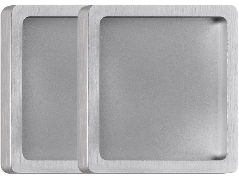 Griffmuschelpaar Quadratisch Aluminium Edelstahl Optik 65 x 65 mm