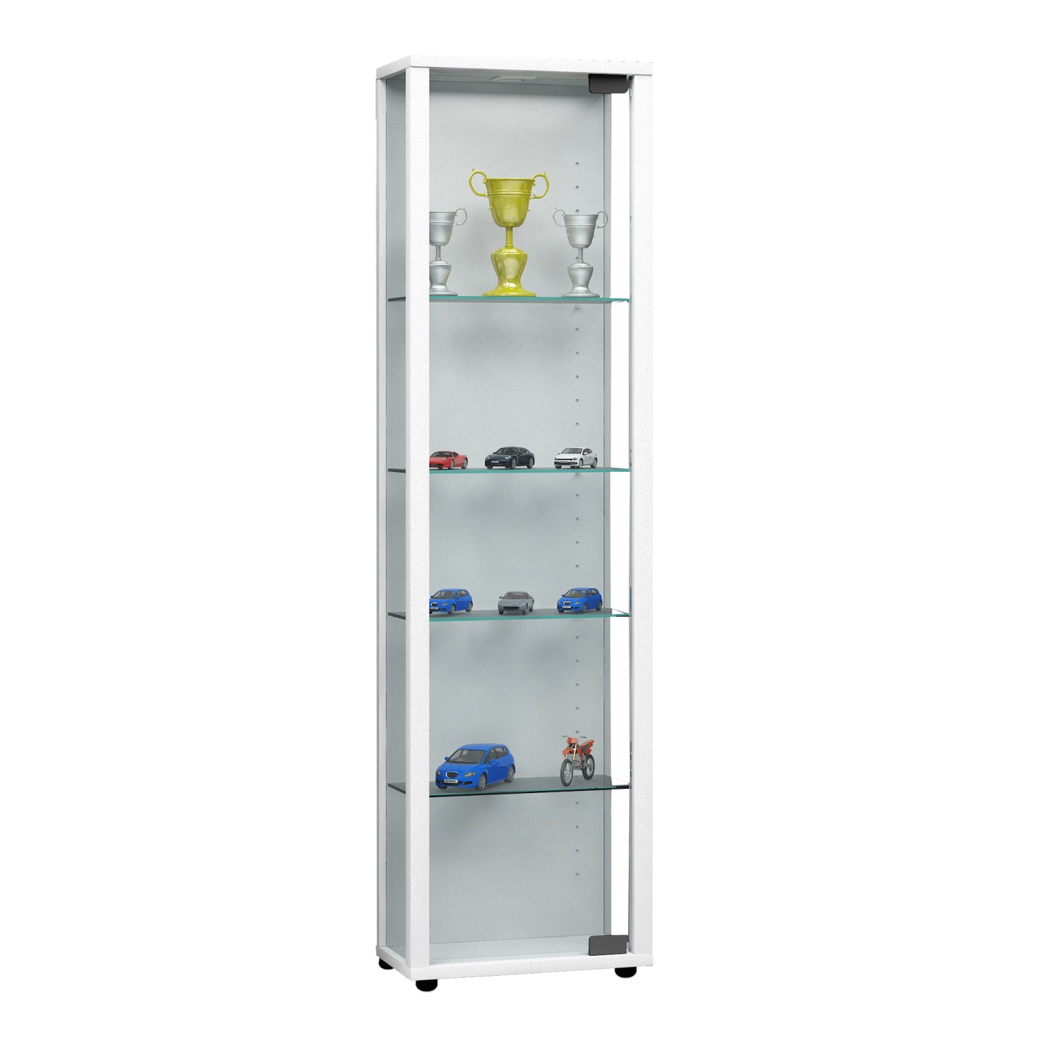 ebuy24 Edana Mini Vitrinenschrank 1 Glastür Glasvitrine mit 4 Glasböden Wei günstig online kaufen