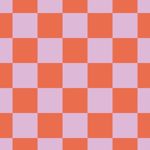 ESTAhome Tapete mit Karomuster in Violett und Orange.