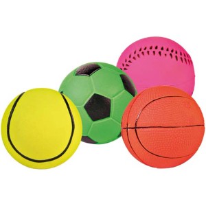 Jollypaw Neonbälle aus Moosgummi, verschiedene Designs (Tennis, Fußball, Basketball, Baseball)