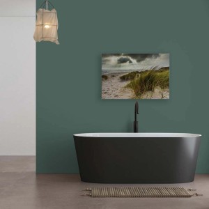 Wandbild Strand Dünen Ostsee, maritimes Leinwandbild 90x60 cm für Wohnzimmer und Schlafzimmer.