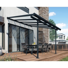 Canopia By Palram Sierra Terrassenüberdachung 3x5.46m - Graue Alu Pergola Mit Polycarbonat Dach