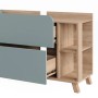 Vicco Waschbeckenunterschrank Karen, Sonoma/Blau, 100 cm breit, mit Schubladen und offenen Fächern.