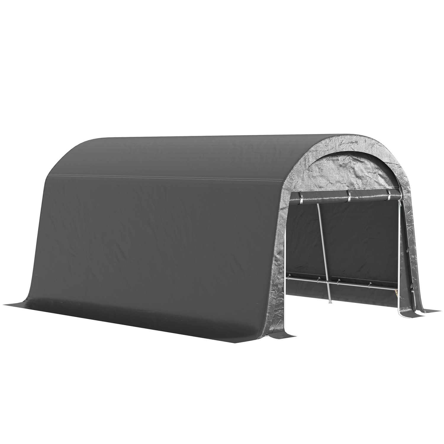 Outsunny Gerätezelt Stahl Kunststoff Dunkelgrau 300L x 450B x 230H cm günstig online kaufen