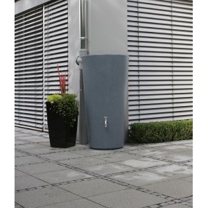 Arves Regentonne Rainbowl, 210 l, betongrau mit Auslaufhahn.