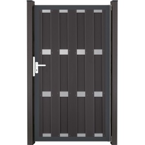 GroJa Fertigzaun-Tor, 100x180 cm, Anthrazit, mit Rahmen. Sichtschutzzaun-Tor für den Garten.