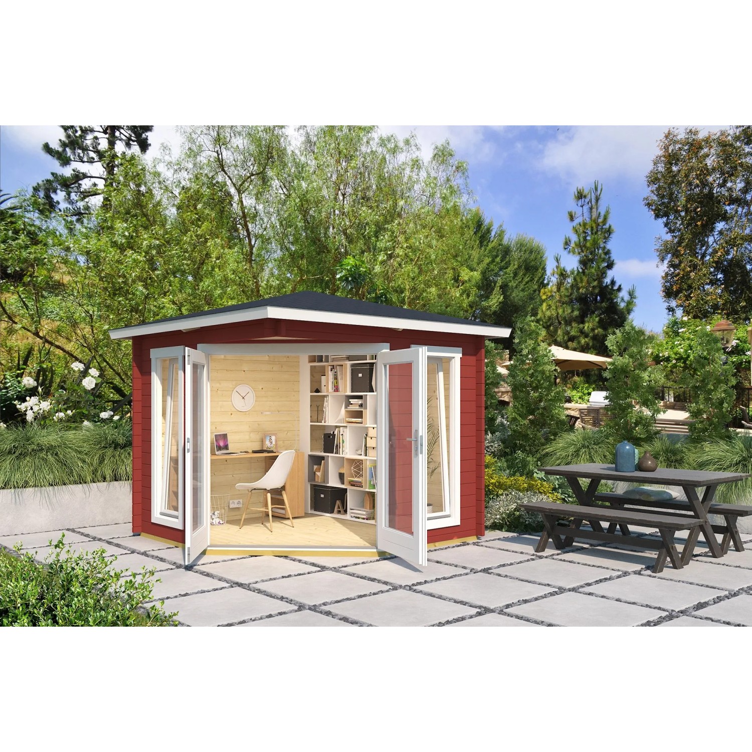 Lasita Gartenhaus Oban 40 Schwedenrot 239,6 cm x 239,6 cm