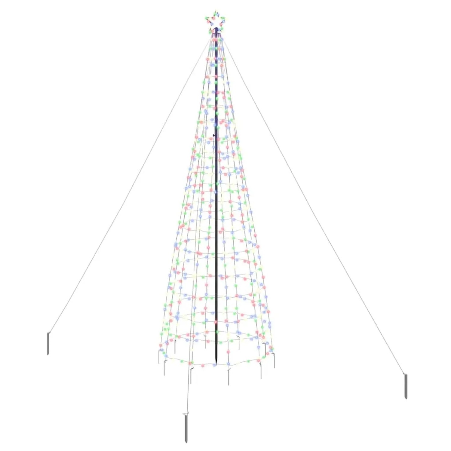vidaXL LED Weihnachtsbaum mit Erdspießen Mehrfarbig 400 cm Eisen 42018755