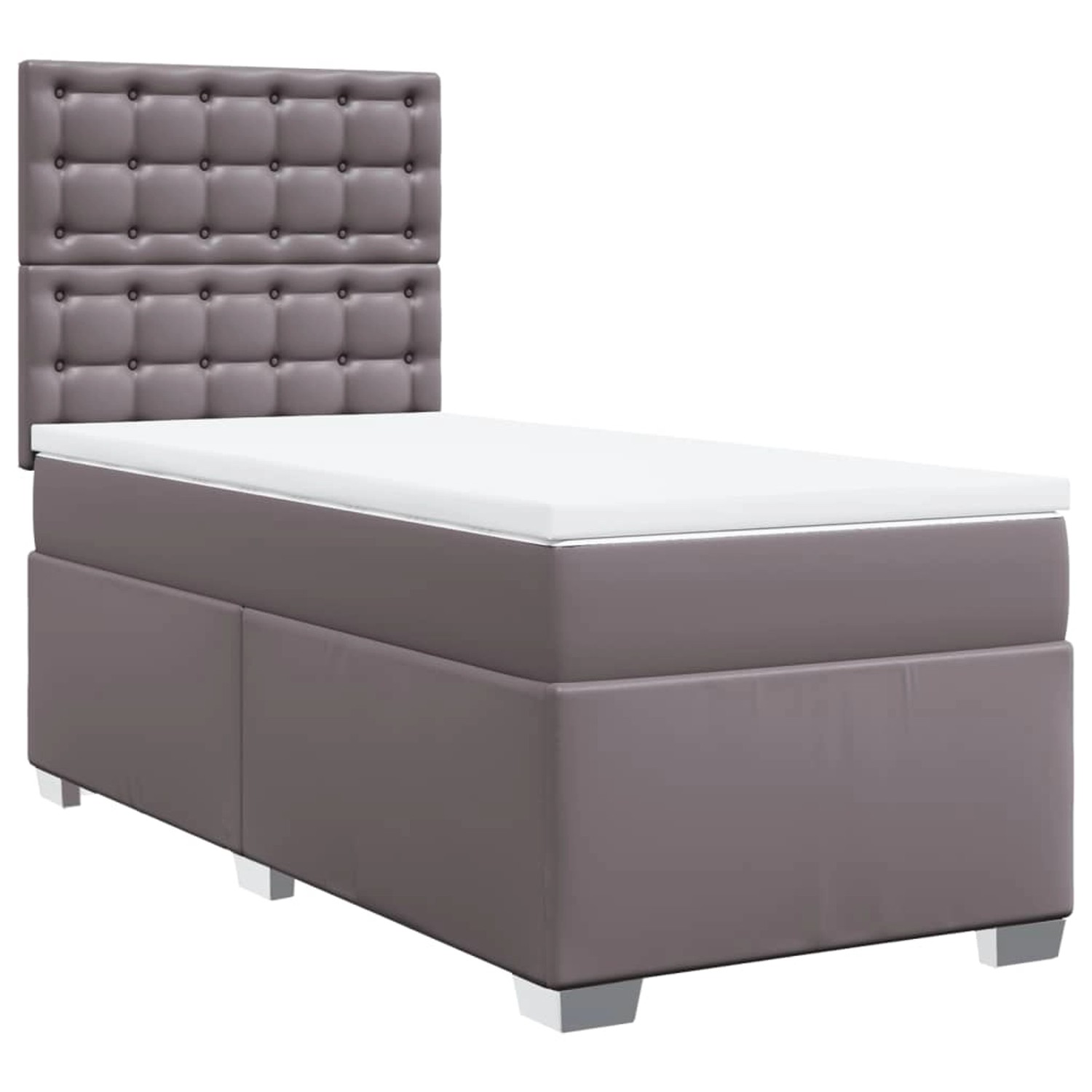 vidaXL Boxspringbett mit Matratze Grau 90x190 cm Kunstleder2107889 günstig online kaufen