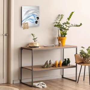 Großer, schwarzer Banjado Schlüsselkasten mit Glasfront, Motiv Blauer Schleier, 50 Haken, magnetisch und beschreibbar.
