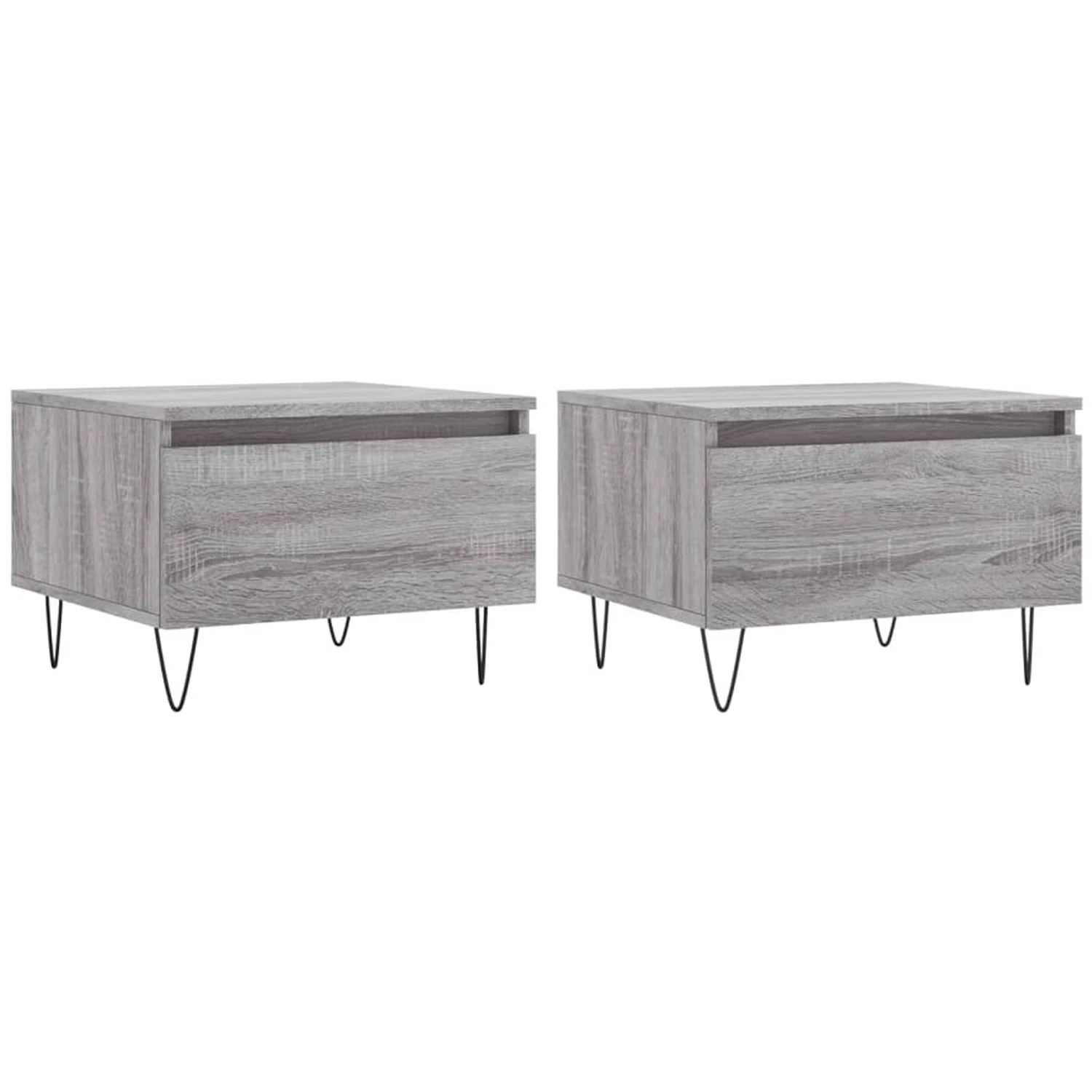 vidaXL Couchtische 2 Stk. Grau Sonoma 50x46x35 cm Holzwerkstoff Modell 1 günstig online kaufen