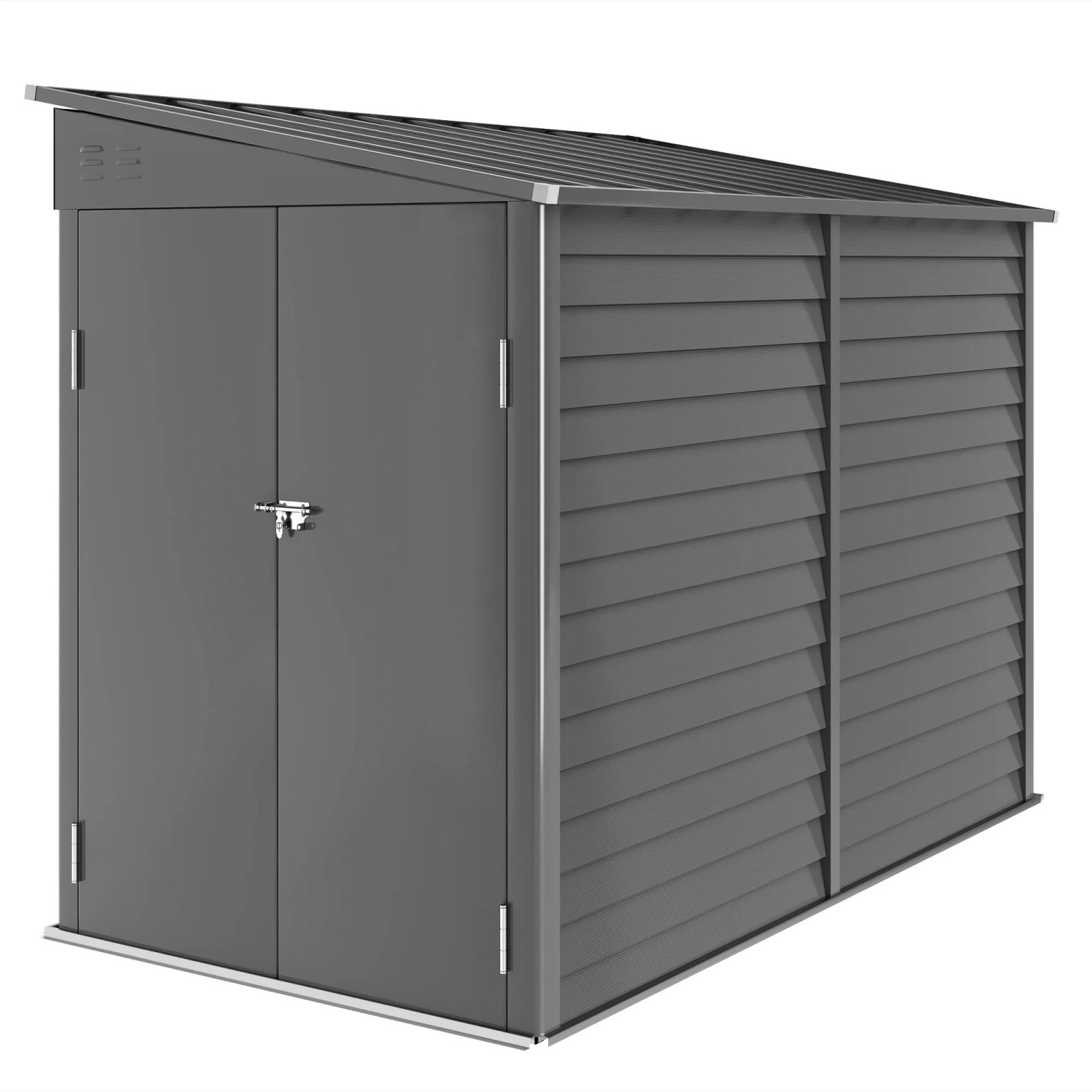 Outsunny Gartenhaus Metall 143 x 270 x 202 cm Dunkelgrau