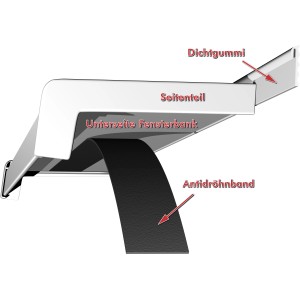 Sarei Dichtgummi, 2 m, schwarz, für Fensterbänke, zur wasserdichten Abdichtung.
