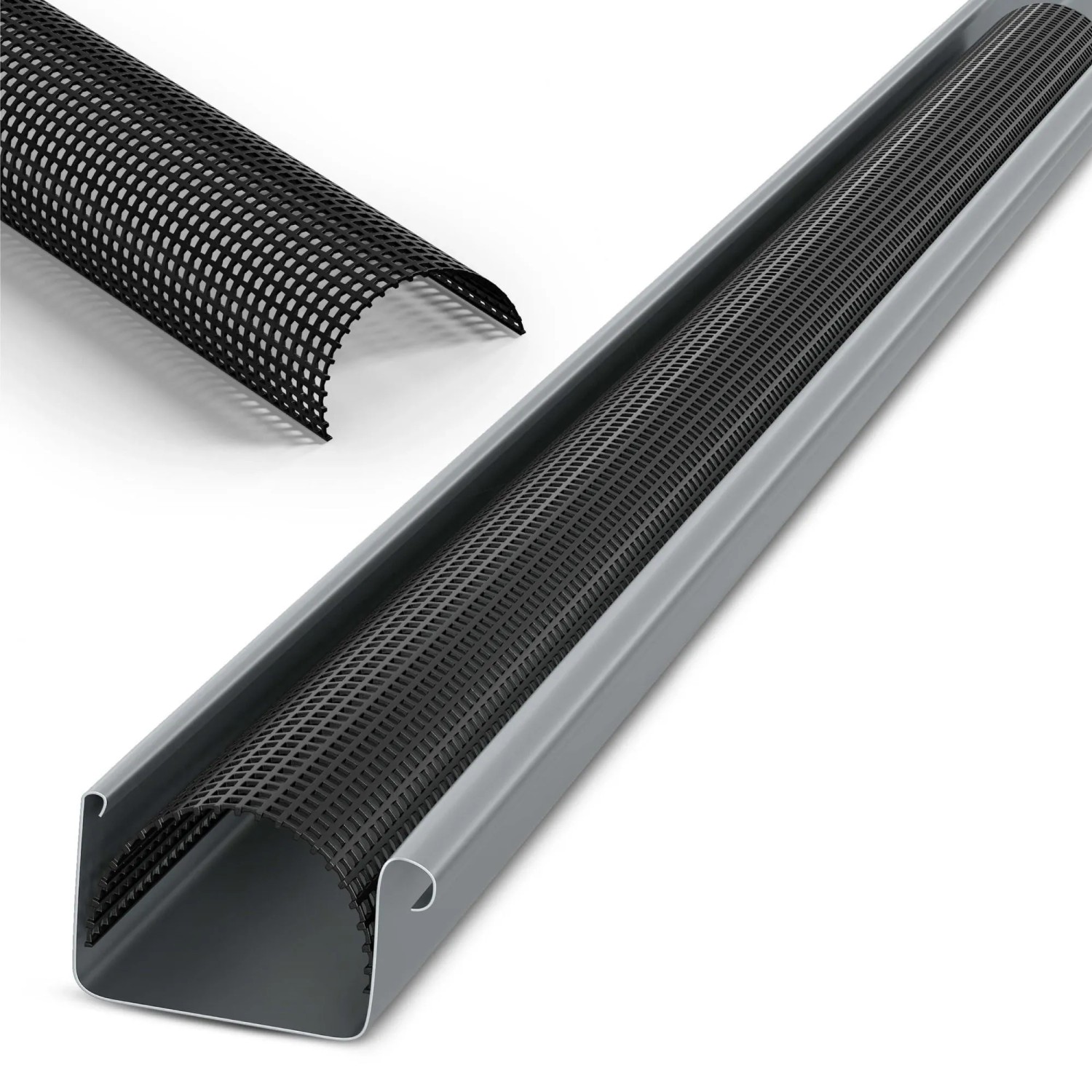 INEFA Laubschutzgitter Für Dachrinne 83 mm 10 Stück Schwarz