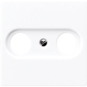 Weiße Jung Antennenabdeckung AS500 mit 2 Löchern für Antennendosen.