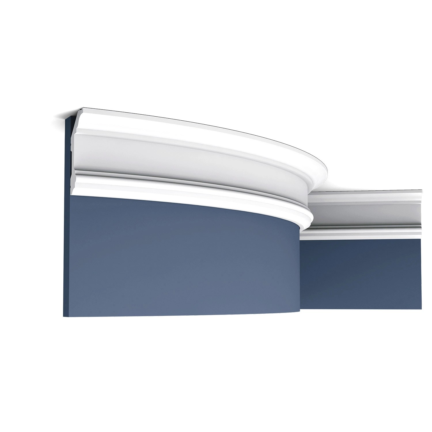 ORAC DECOR C321F LUXXUS Zierleiste Flexible Eckleiste Profilleiste Stuck Leiste 200 cm x 9,9 cm x 5 cm Weiß