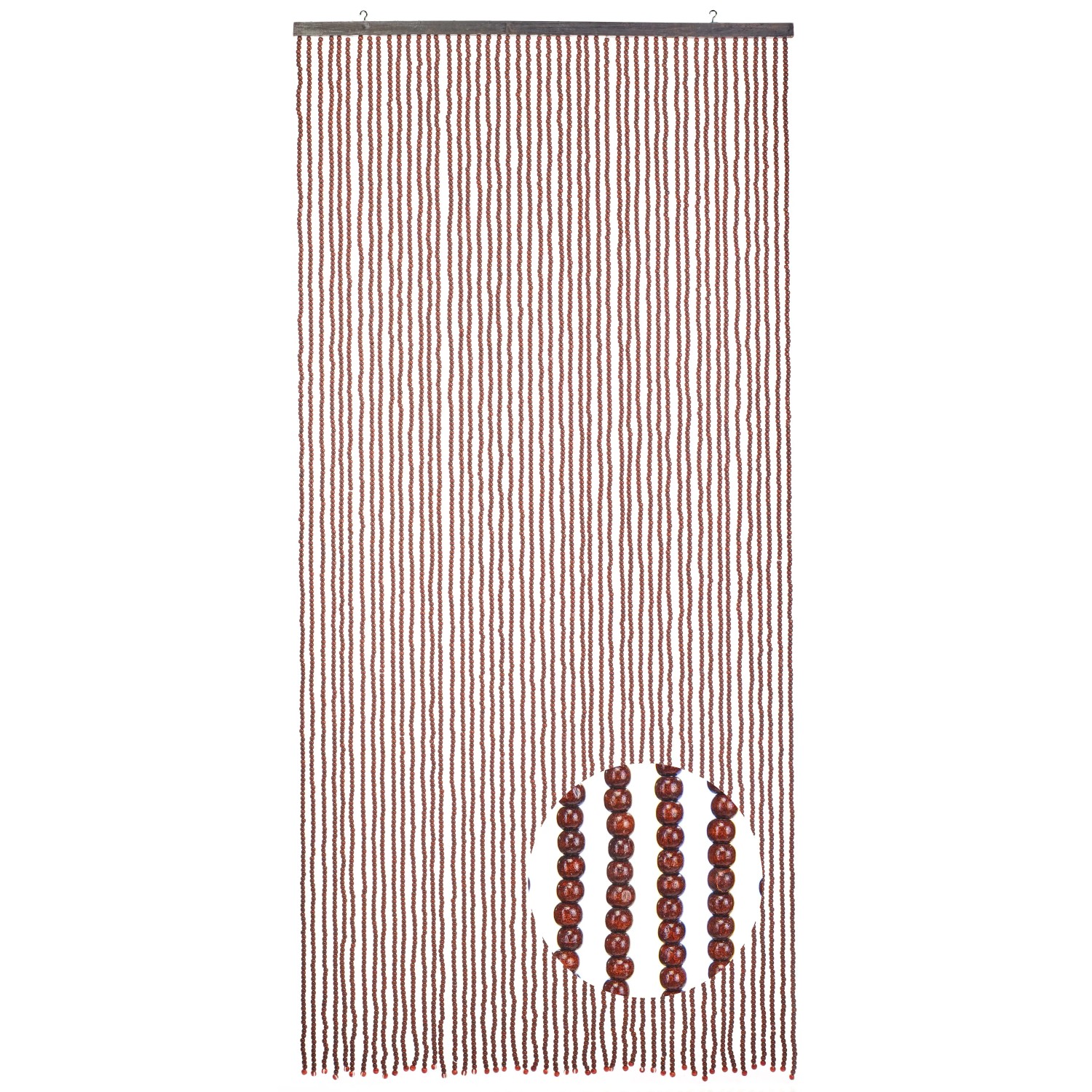 Kobolo Türvorhang CHOCO mit Holzperlen, braun, 100x210cm, als Insektenschutz und Deko.