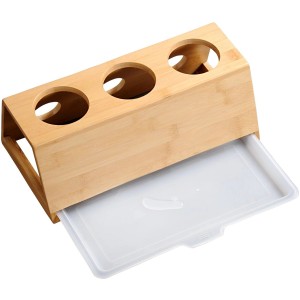 Kesper Flaschenhalter für Sodastream aus Bambus mit Abtropfschale, Küchenhelfer.