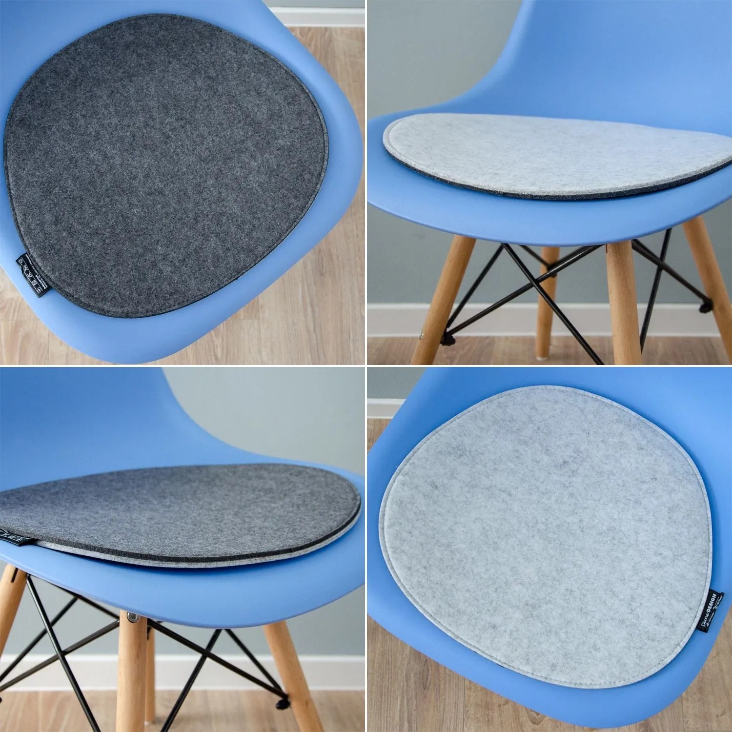 DuneDesign Filz Sitzkissen 4er Set oval 40 x 37 cm Grau kaufen bei OBI