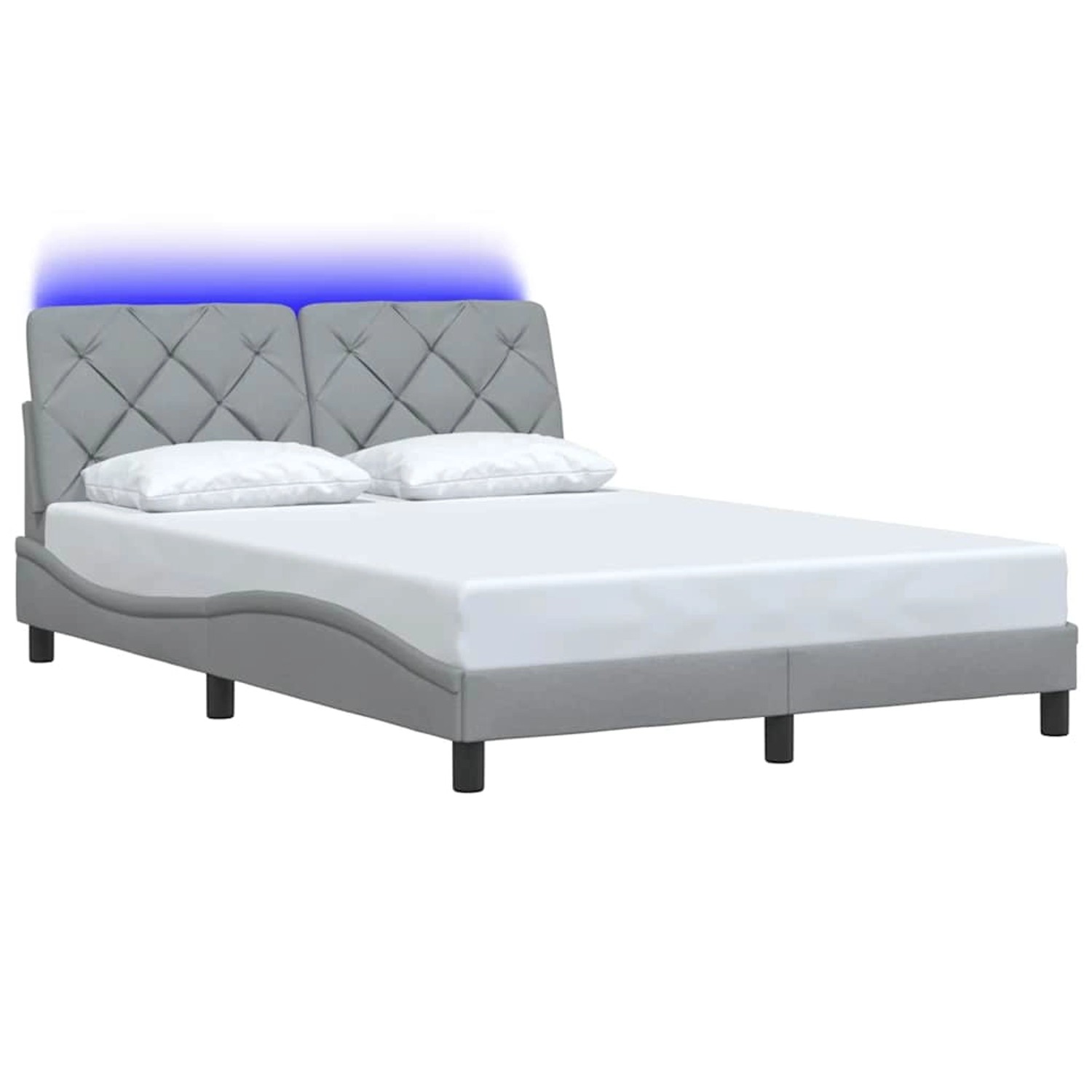 vidaXL Bettgestell mit LED ohne Matratze Hellgrau 140x200 cm Stoff 3310671 günstig online kaufen
