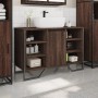 vidaXL Waschbeckenunterschrank in Braun Eichen-Optik mit Stauraum.