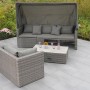 Gartenmöbel Lounge-Gruppe San Marco mit Dach, Tisch und Kissen.