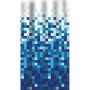Euroshowers Duschvorhang Pixelmuster Blau 180 x 200 cm mit 12 Ringen