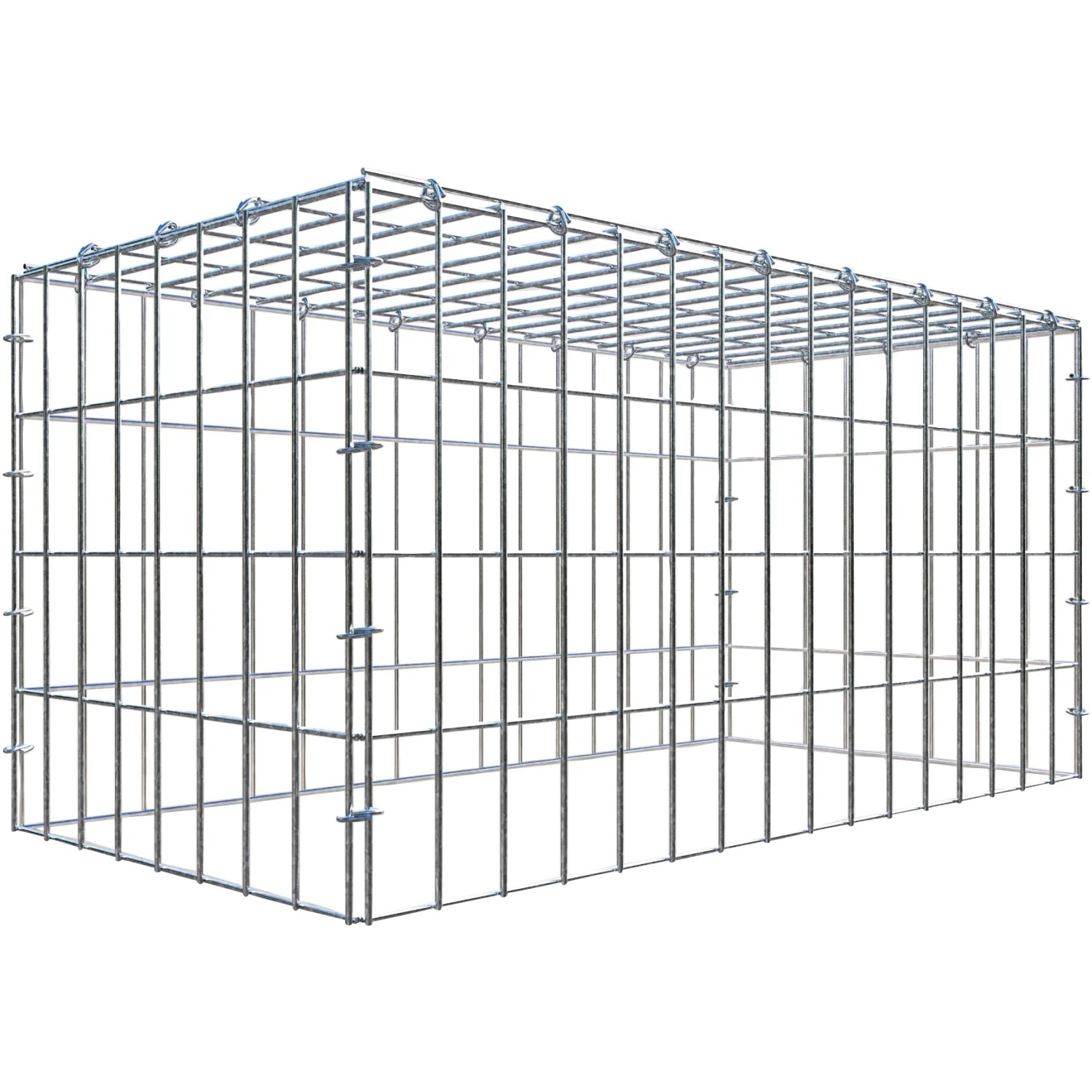 Gabiona C-Ring-Gabione-Anbaukorb Typ 3 40 x 80 x 40 cm Maschenw 5 x 10 cm
