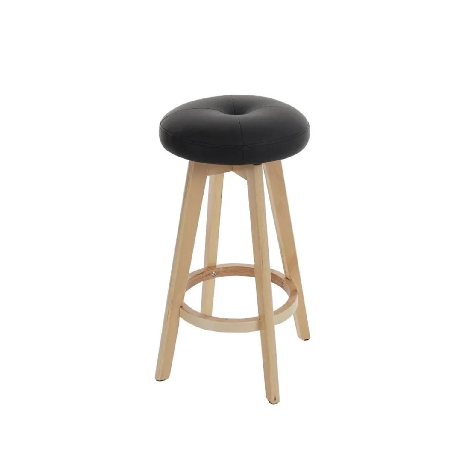 MCW Barhocker Boras 2er-Set Drehbar Schwarz Helle Beine