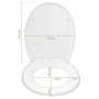 Weißer Banjado WC-Sitz mit Absenkautomatik und Royal Creme Blau Motiv, Duroplast.
