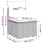 vidaXL Garten-Sofagarnitur, schwarzes Poly Rattan, Maße des Sessels mit Kissen.