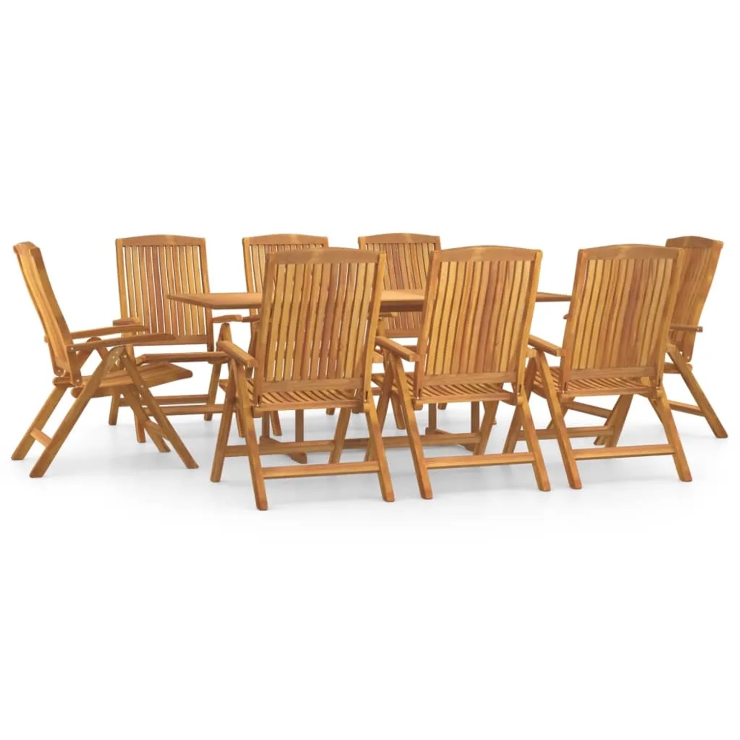 vidaXL 9-Tlg Garten-Essgruppe Massivholz Teak 3154922 günstig online kaufen