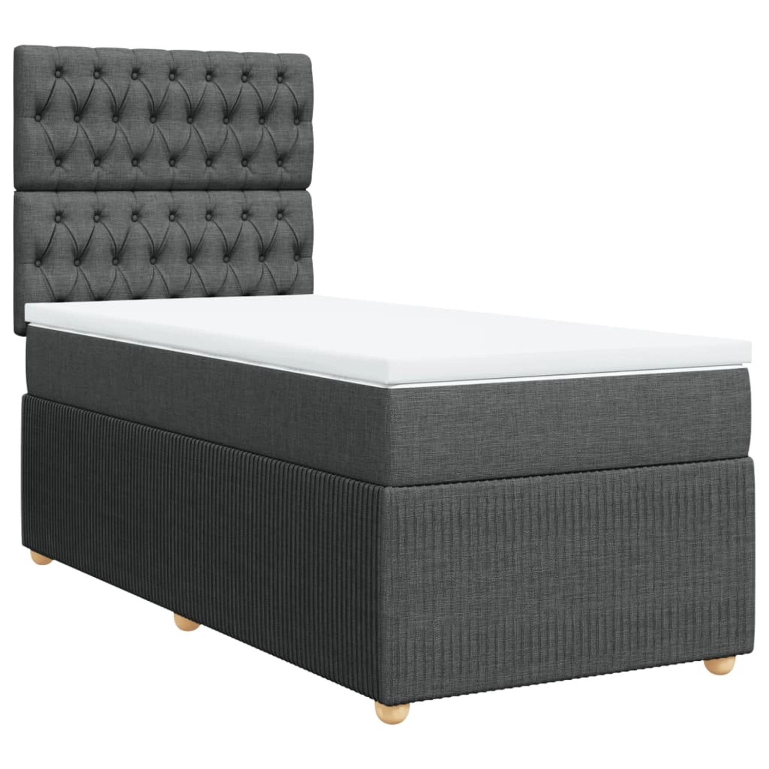 vidaXL Boxspringbett mit Matratze Dunkelgrau 90x190 cm Stoff2103215 günstig online kaufen