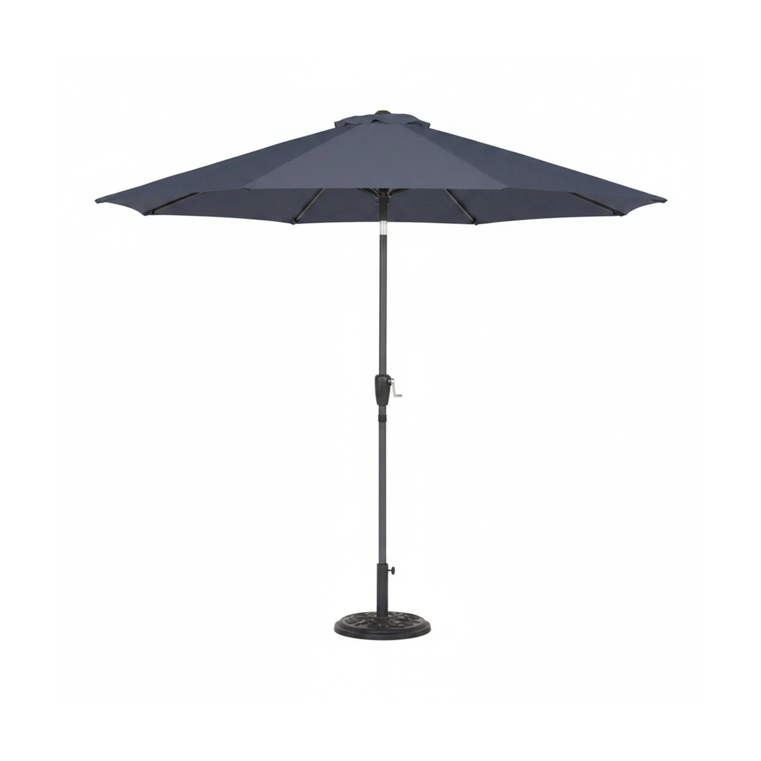 Relaxdays Sonnenschirm Polyester Aluminium Eisen Anthrazit Schwarz Kippbar mit Kurbel 250 cm x Ø 300 cm 5,2 kg