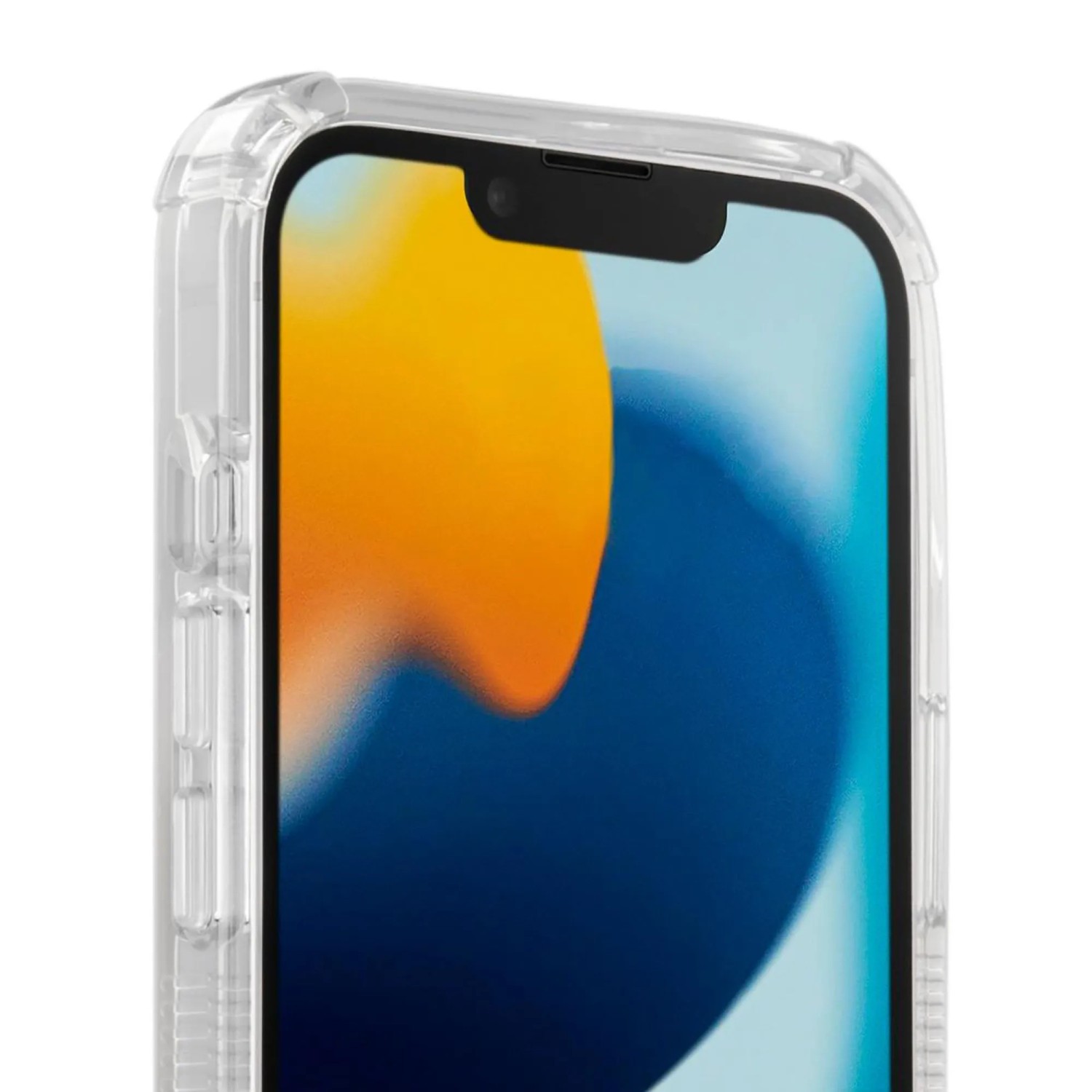 Transparente Hama MagCase Extreme Protect Handyhülle für iPhone 13. Erhöhte Ränder für Displayschutz, bedeckte Tasten.