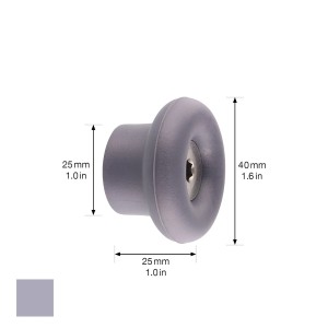 Grauer Wagner Wandhaken Hooks4home Dot, Ø 40 mm, aus Elastomer und Stahl.