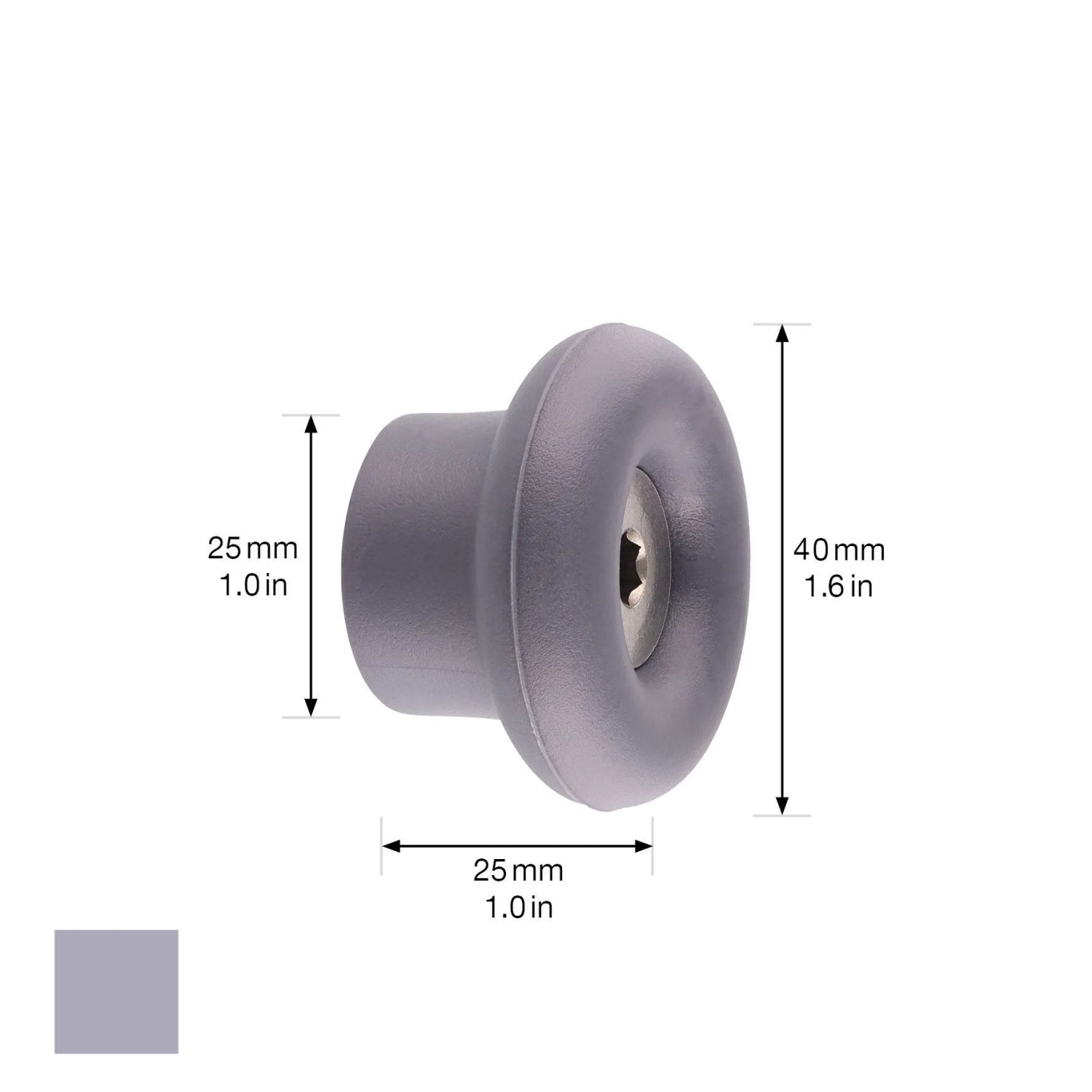 Grauer Wagner Wandhaken Hooks4home Dot, Ø 40 mm, aus Elastomer und Stahl.