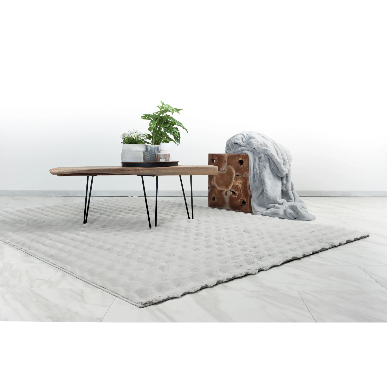 Tapis ultra doux style scandinave RENHET 160 cm x 230 cm | Leroy Merlin