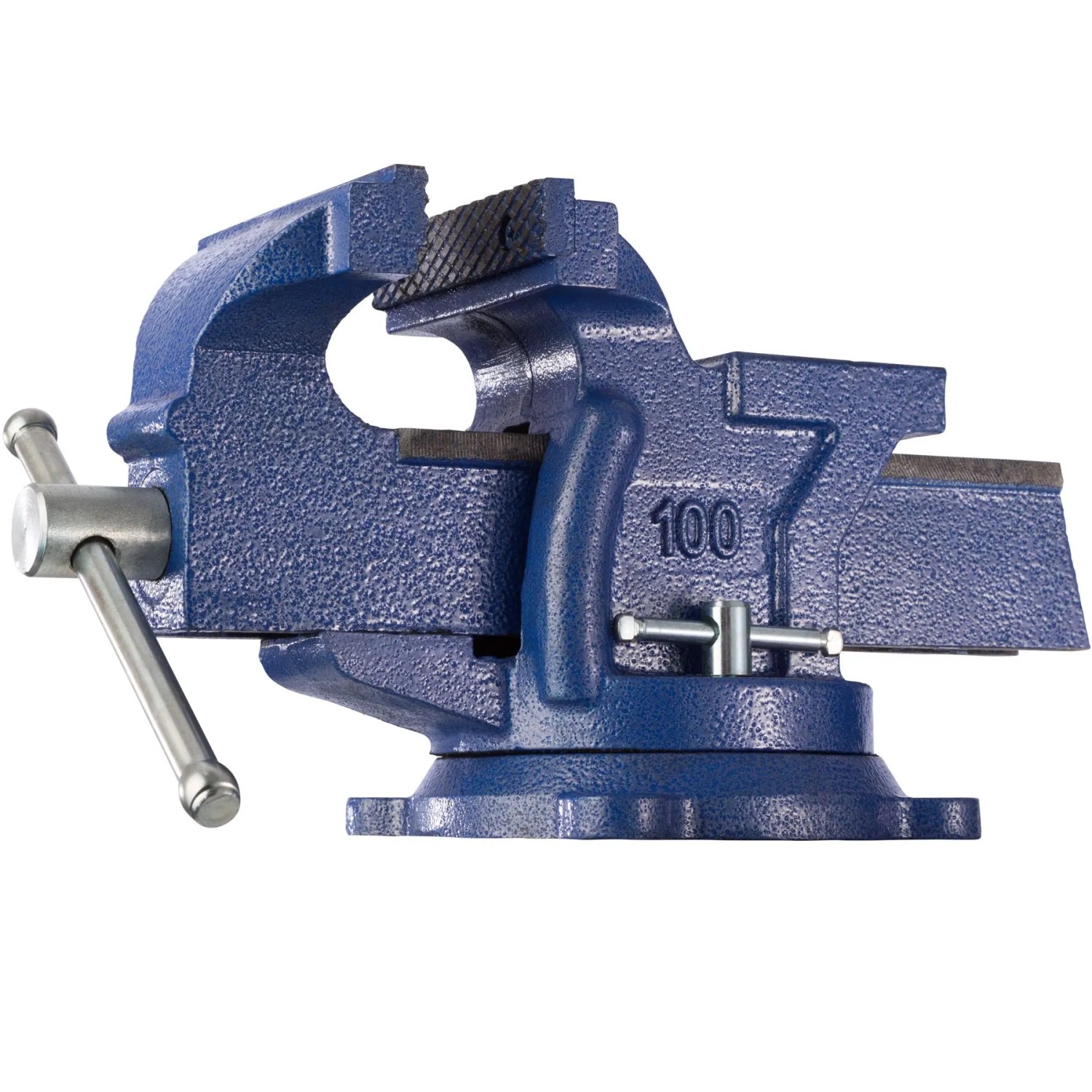 Tectake Schraubstock  Aus Gusseisen Mit Amboss  27 x 10 x 15 cm Blau